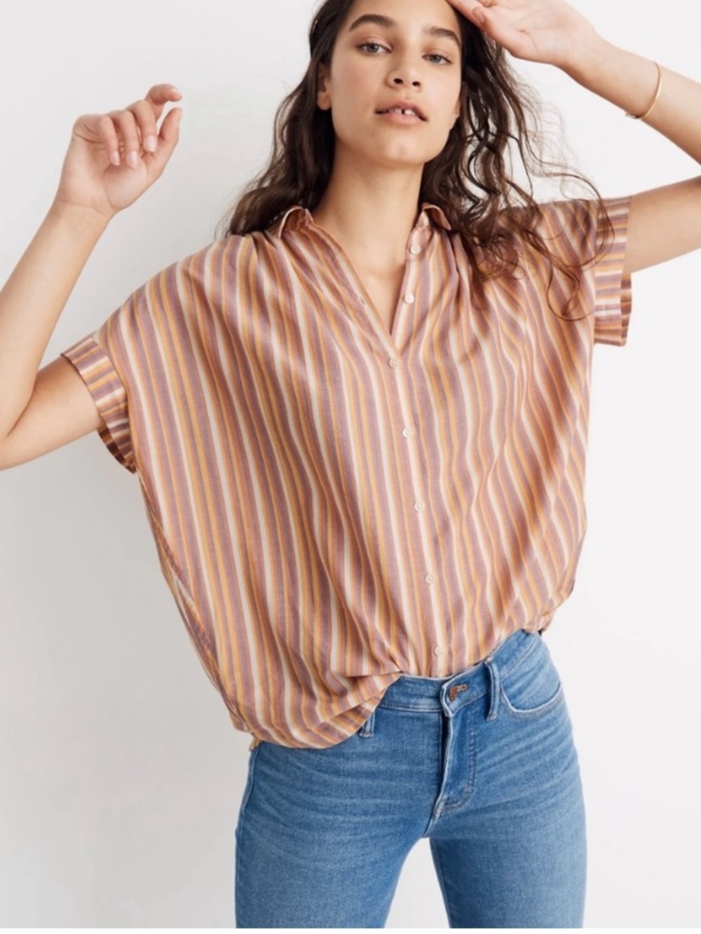 Madewell Stripe Central Shirt in Rainbow Stripe